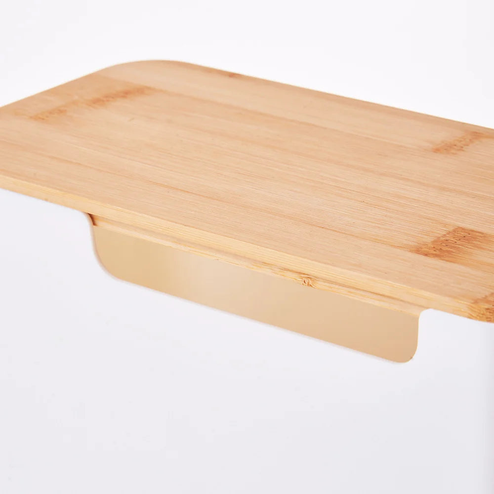 Rectangular Plastic Storage Box with Bamboo for Wires, 1 Piece