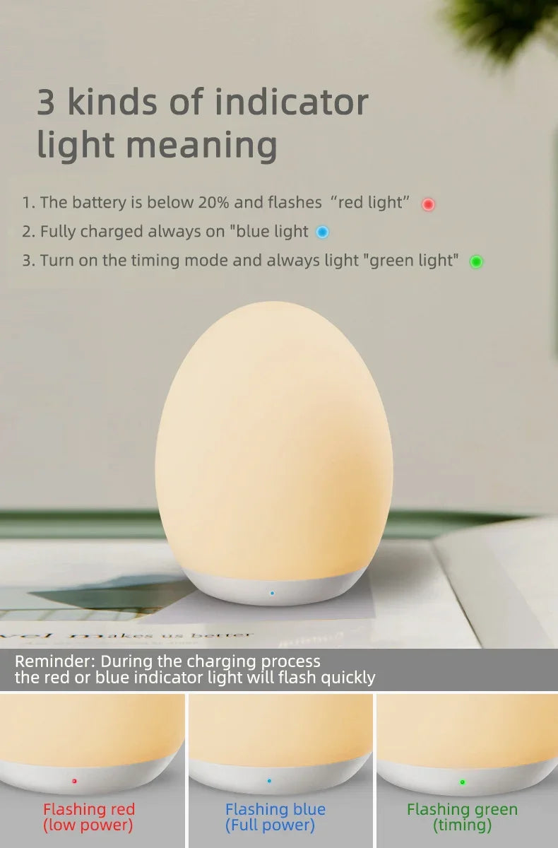 7 Color Changing Night Light RGB Remote Control Touch Dimmable Lamp Portable Table Bedside Lamps USB Rechargeable Night Lamp - Buy online at  Vibe In Cart.