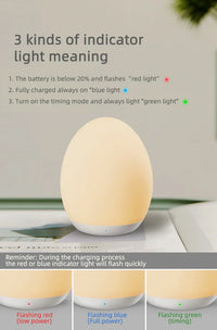 7 Color Changing Night Light RGB Remote Control Touch Dimmable Lamp Portable Table Bedside Lamps USB Rechargeable Night Lamp - Buy online at  Vibe In Cart.