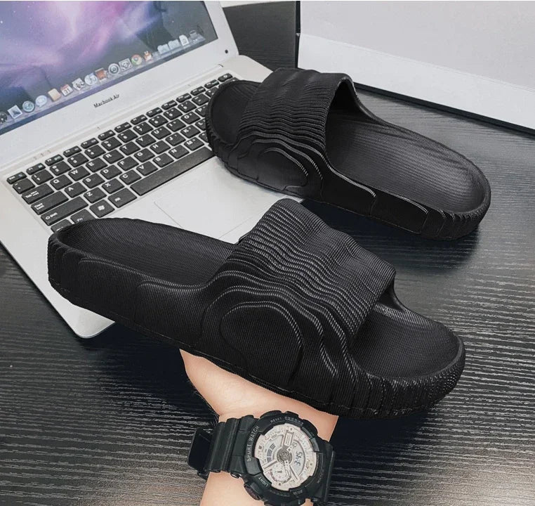 Soft Home Slippers Couple Summer Indoor Skid Proof Bathroom Slippers Sandals Hotel Solid Color Men Women Flip Flops Flat Shoes - Buy online at  Vibe In Cart.