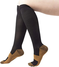 Knee-High Compression Socks 20-30mmHg Nylon Cotton EU36-50 for Men Women