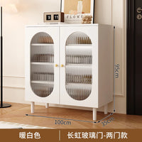 Modern Wooden Vertical Shoe Cabinet with Adjustable Shelves