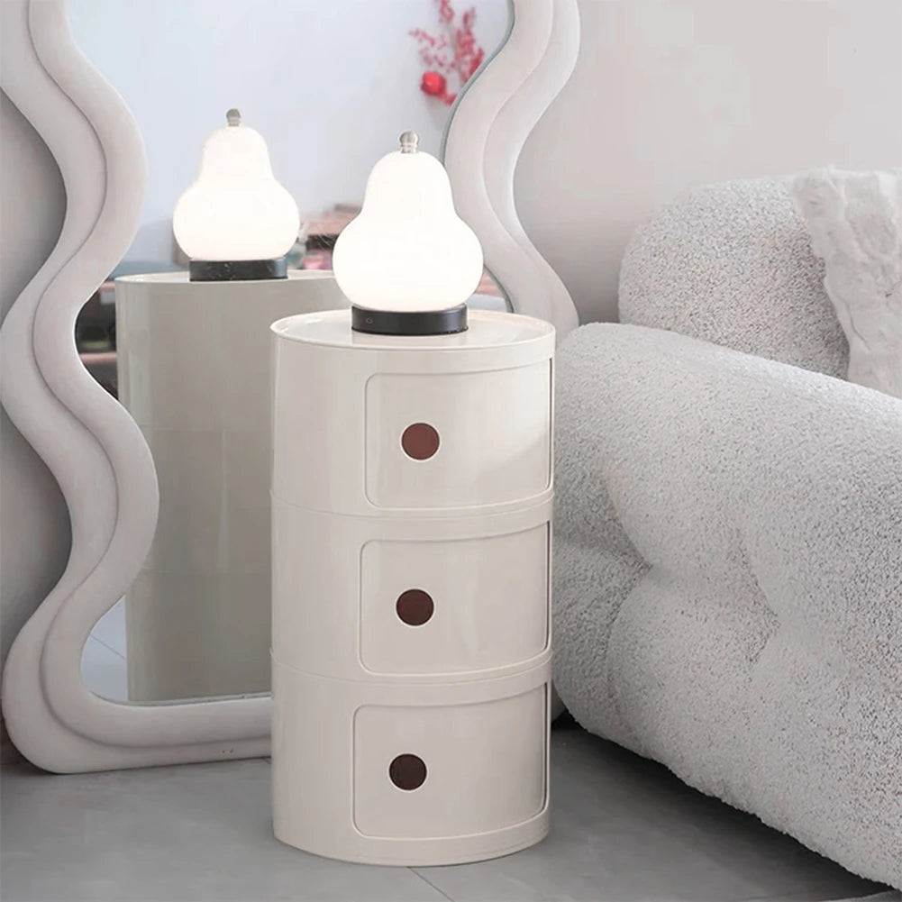 2/3 Layer Nordic Round Bedside Table Mini Storage Cabinet Bedroom Small Side End Table Nightstand Storage Locker for Bedroom - Buy online at  Vibe In Cart.