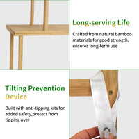 6 Tier Bamboo Bookshelf Bamboo Storage Rack with Cabinet Living Room Display Rack Storage Organizer for Home Office - Buy online at  Vibe In Cart.