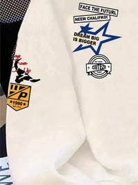 The new men's round-neck hoodie for Spring and Autumn 2025 features a street casual and fashionable 3D letter pattern print - Buy online at  Vibe In Cart.