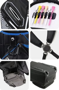 Customized Logo Lightweight Polyurethane Leather Golf Bag Black and Grey Waterproof Wear Resistant Portable Golf Bag - Buy online at  Vibe In Cart.