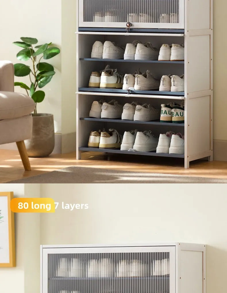 Multi-Layer Shoe Cabinet with Dustproof Large-Capacity Design