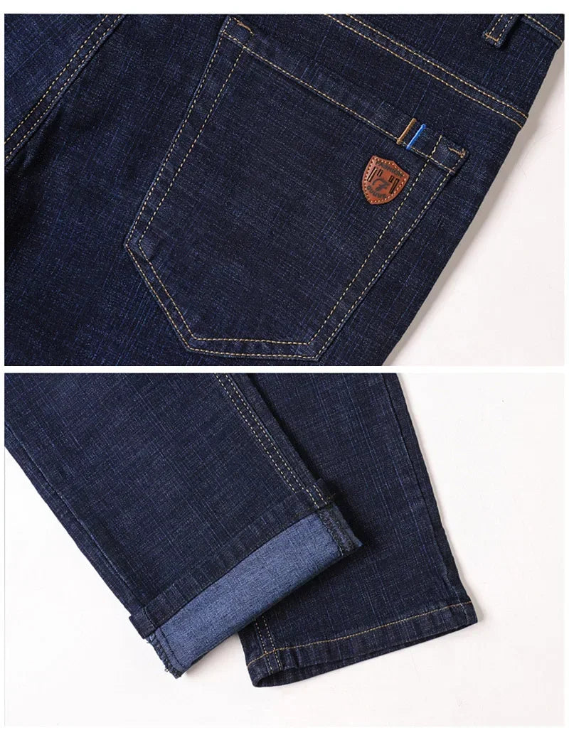 Fashion Men Jeans Stretch Straight Leg Casual Slim Fit Denim Pants Male Brand Luxury Design Business Classic Trousers Large Size - Buy online at  Vibe In Cart.