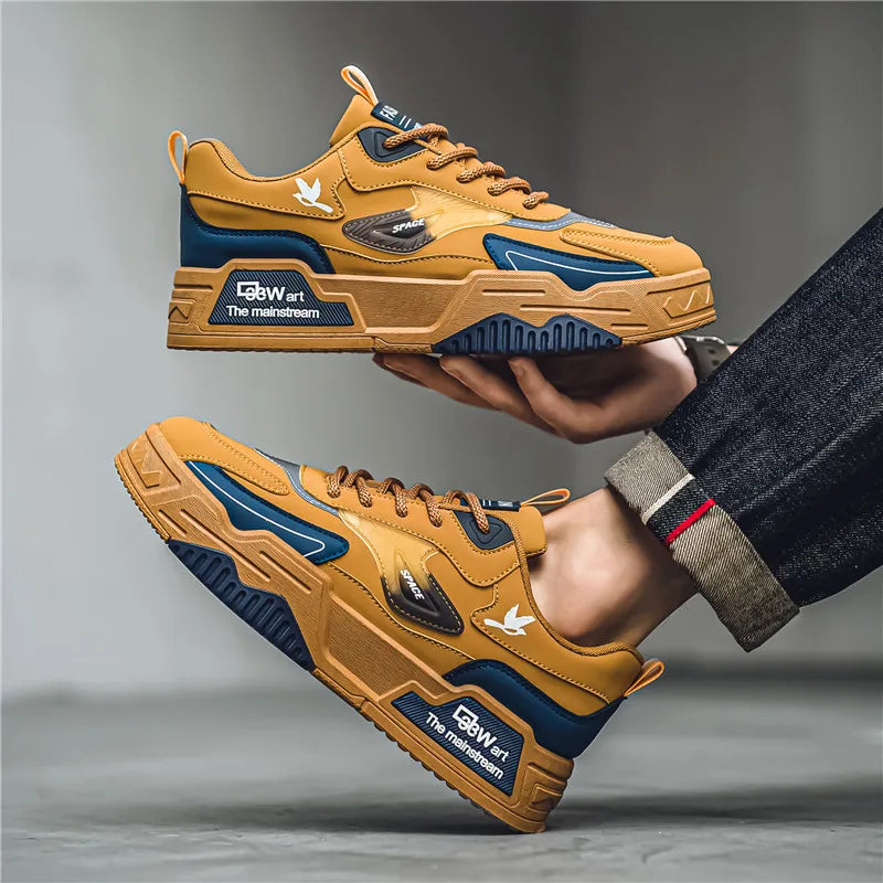 2024 Autumn New Casual Sports Shoes Men's Leather Low-Top Fashion Trend Easiest for Match Running Shoes Men's Skateboard Shoes Suitable for Outdoor Sports - Buy online at  Vibe In Cart.