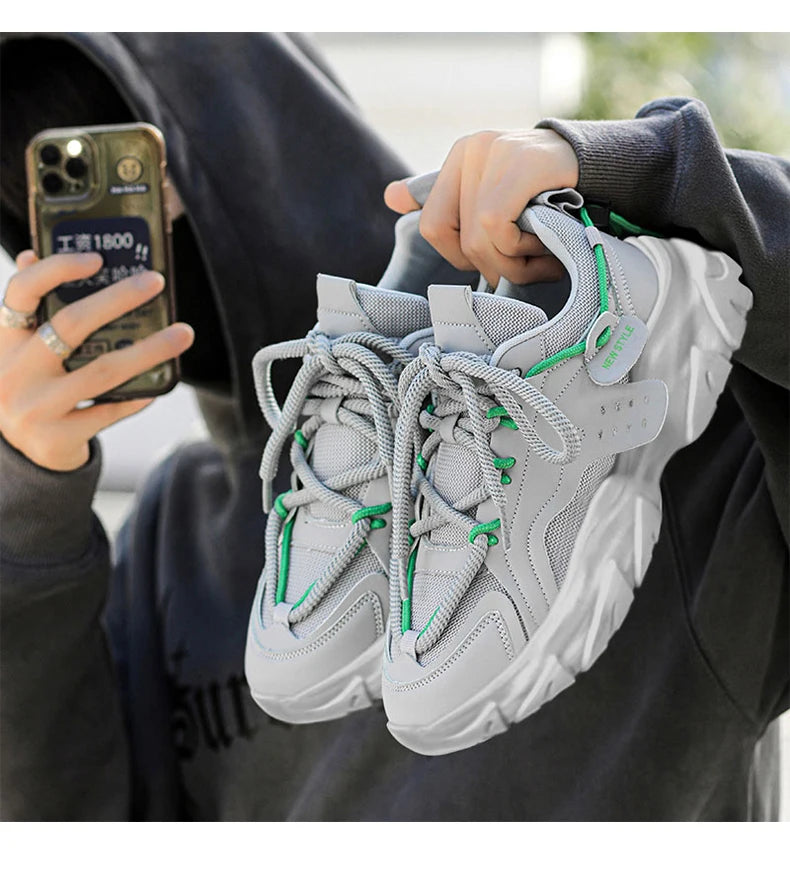 Men's Shoe Breathable Thick Soled Casual Sneakers Outdoor Running Four Seasons New Tennis Men Soft Soles Comfort Male Sneakers - Buy online at  Vibe In Cart.