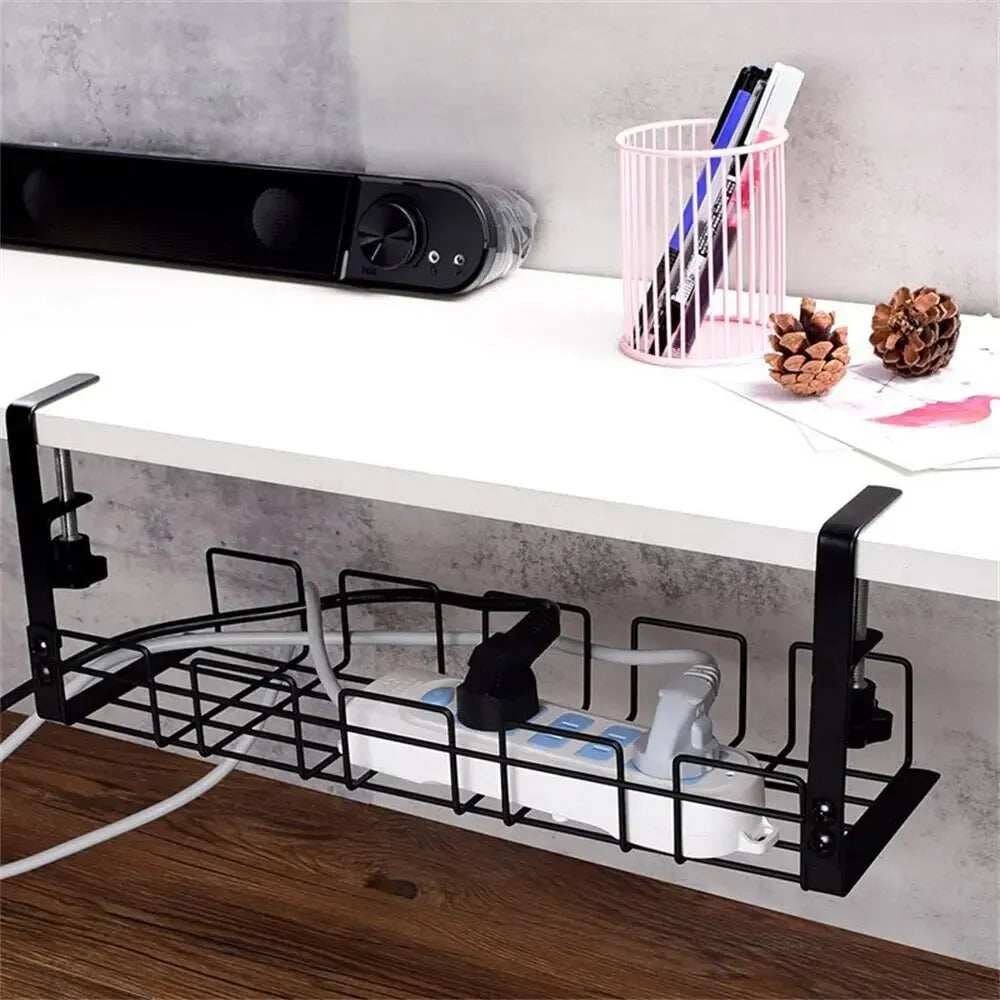 Under Desk Metal Wire Cable Management Organizer Rack