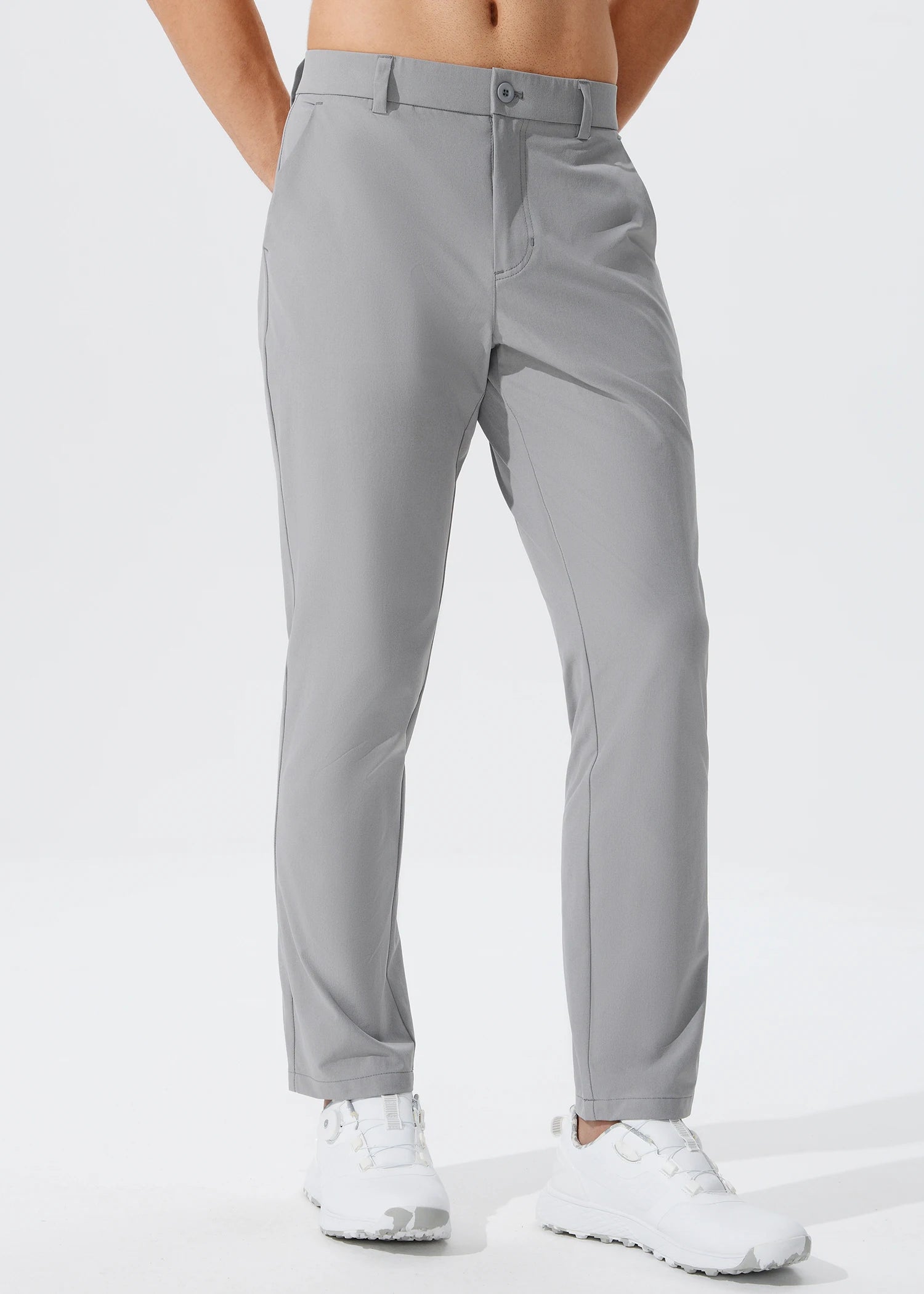 Men's Stretch Slim Straight Lightweight Polyester Golf Pants, Full Length