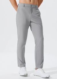 Men's Stretch Slim Straight Lightweight Polyester Golf Pants, Full Length