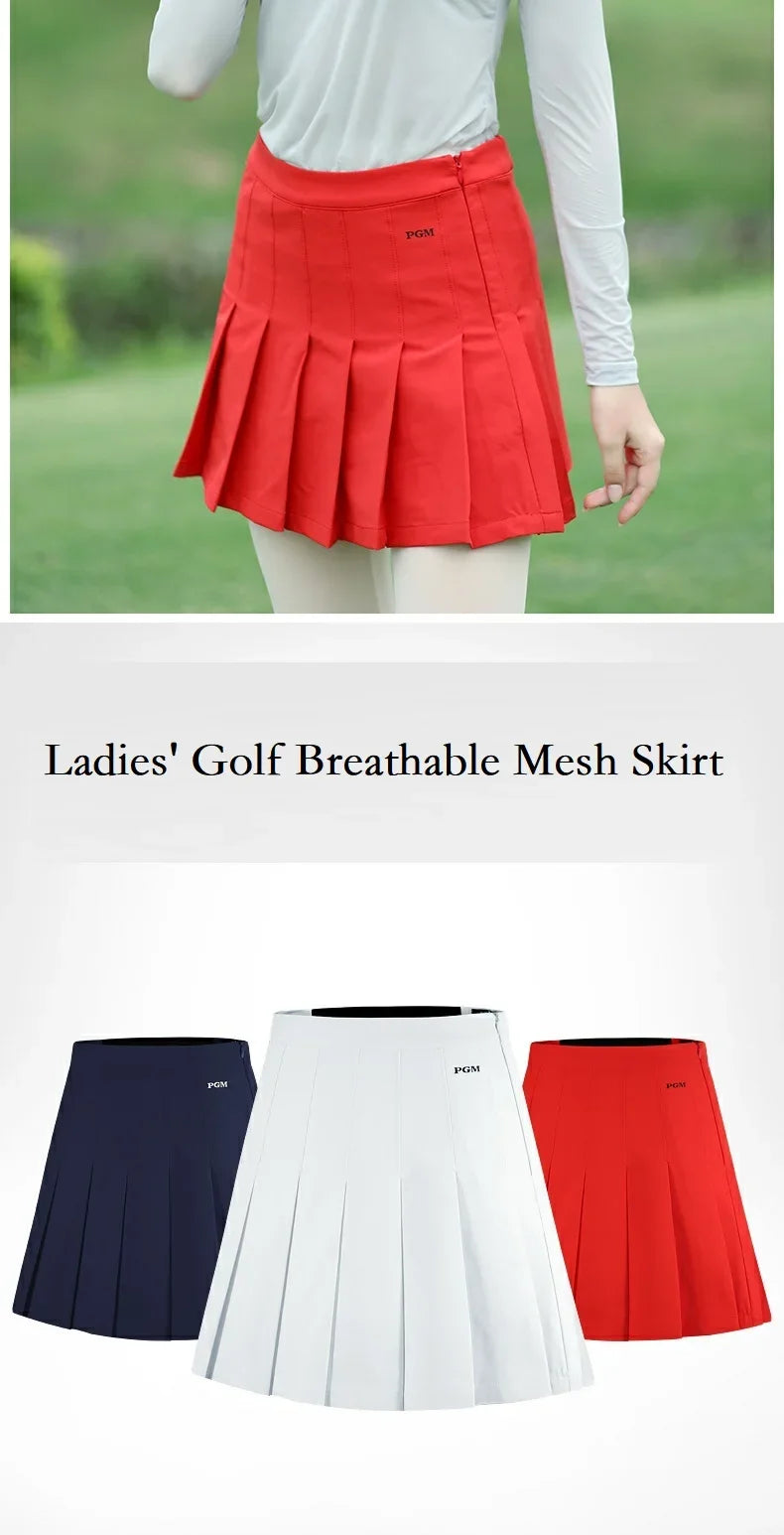 PGM Golf Women Skirt High Waist Pleated Skirt Solid Color A-lined Sports Skorts Ladies Slim Fold Training Culotte Golf Apparel - Buy online at  Vibe In Cart.