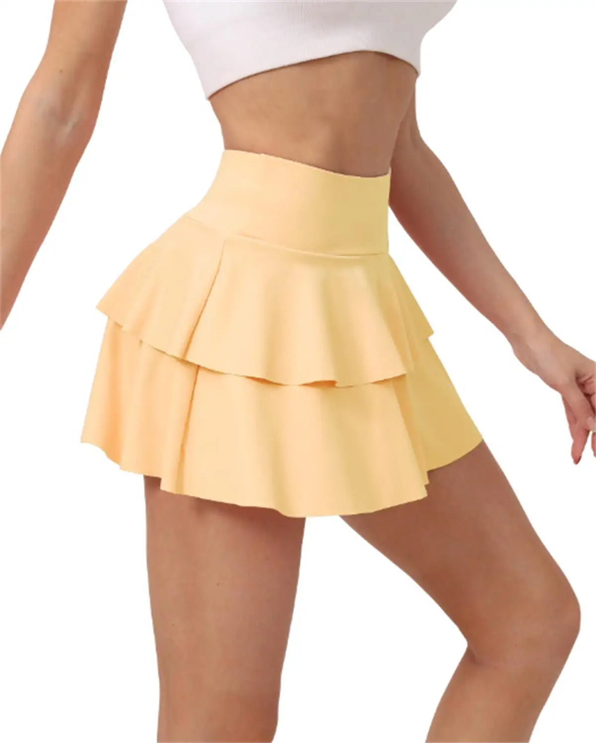 Front double-layer round-hem badminton and tennis skirt, women's running, fitness and yoga skirt, golf sports short skirt - Buy online at  Vibe In Cart.