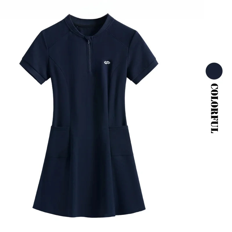 DRUR Elegant Tennis Dress Women Summer Lightweight Quick Dry Sports Dress Back Hollow Out Golf Wear Yoga Clothing Sportswear New - Buy online at  Vibe In Cart.