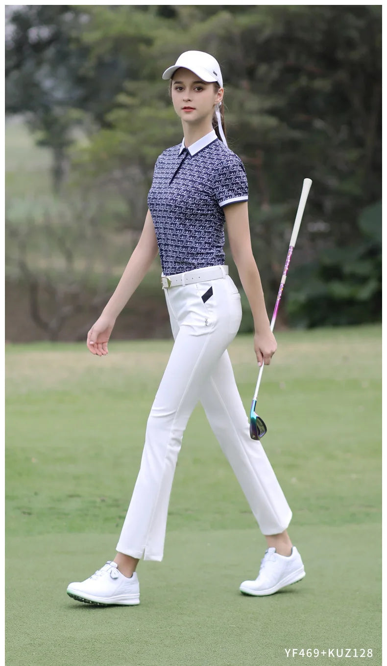 PGM KUZ128 Golf Pants Women's Slim-fitting Waterproof Long Pants with Zipper Pocket, Elastic, Nine-inch Length, Flare Pants - Buy online at  Vibe In Cart.