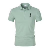 Men's Short Sleeve Turn-Down Collar Polyester Polo Shirt