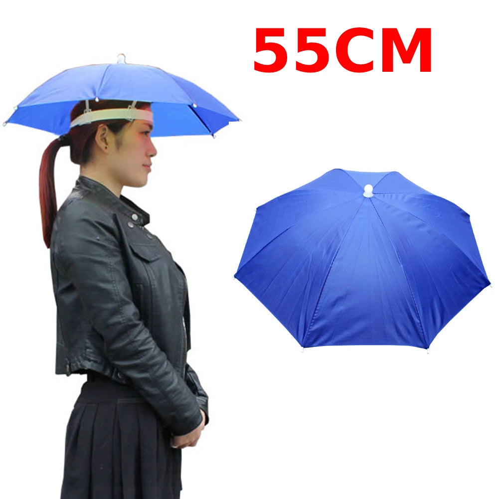 Portable Polyester Umbrella Hat for Fishing Anti-Rain Anti-Sun