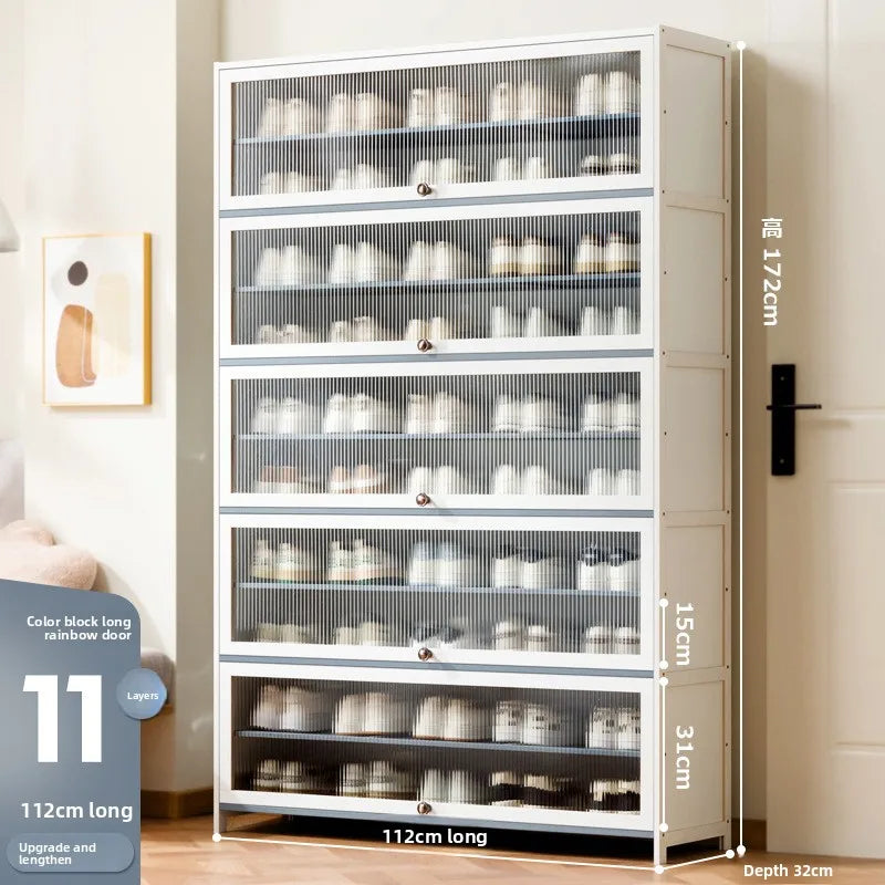 Multi-Layer Shoe Cabinet with Dustproof Large-Capacity Design