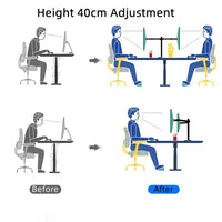 Freestanding Dual Monitor Stand with Height Adjustment, Tilt, Swivel, Rotation up to 27 Inches