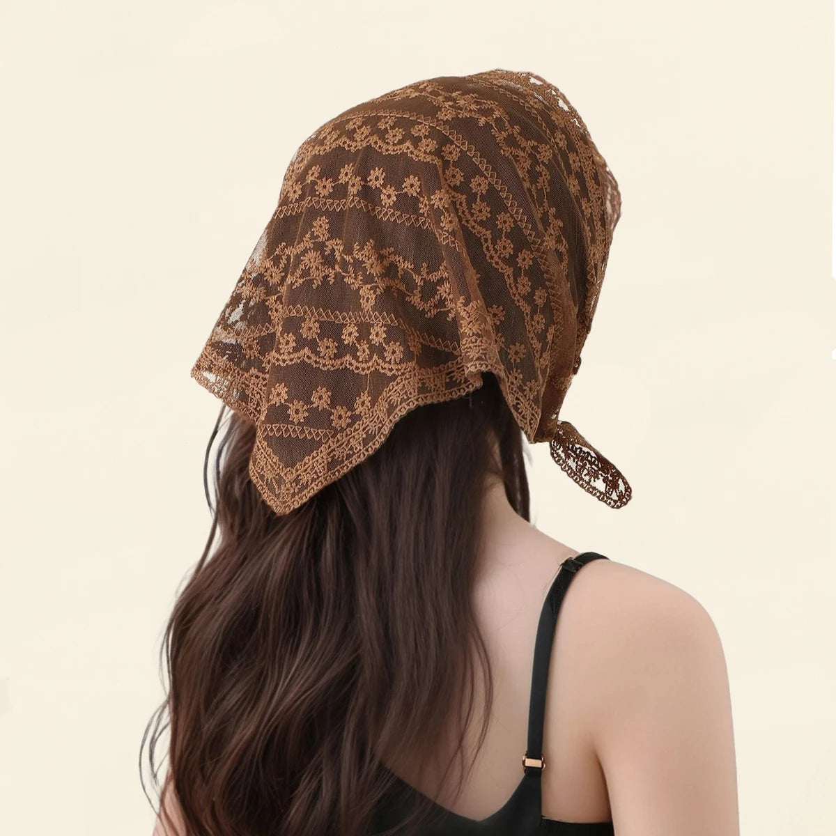 Adult Women's Triangular Lace Polyester Hair Scarf Accessory