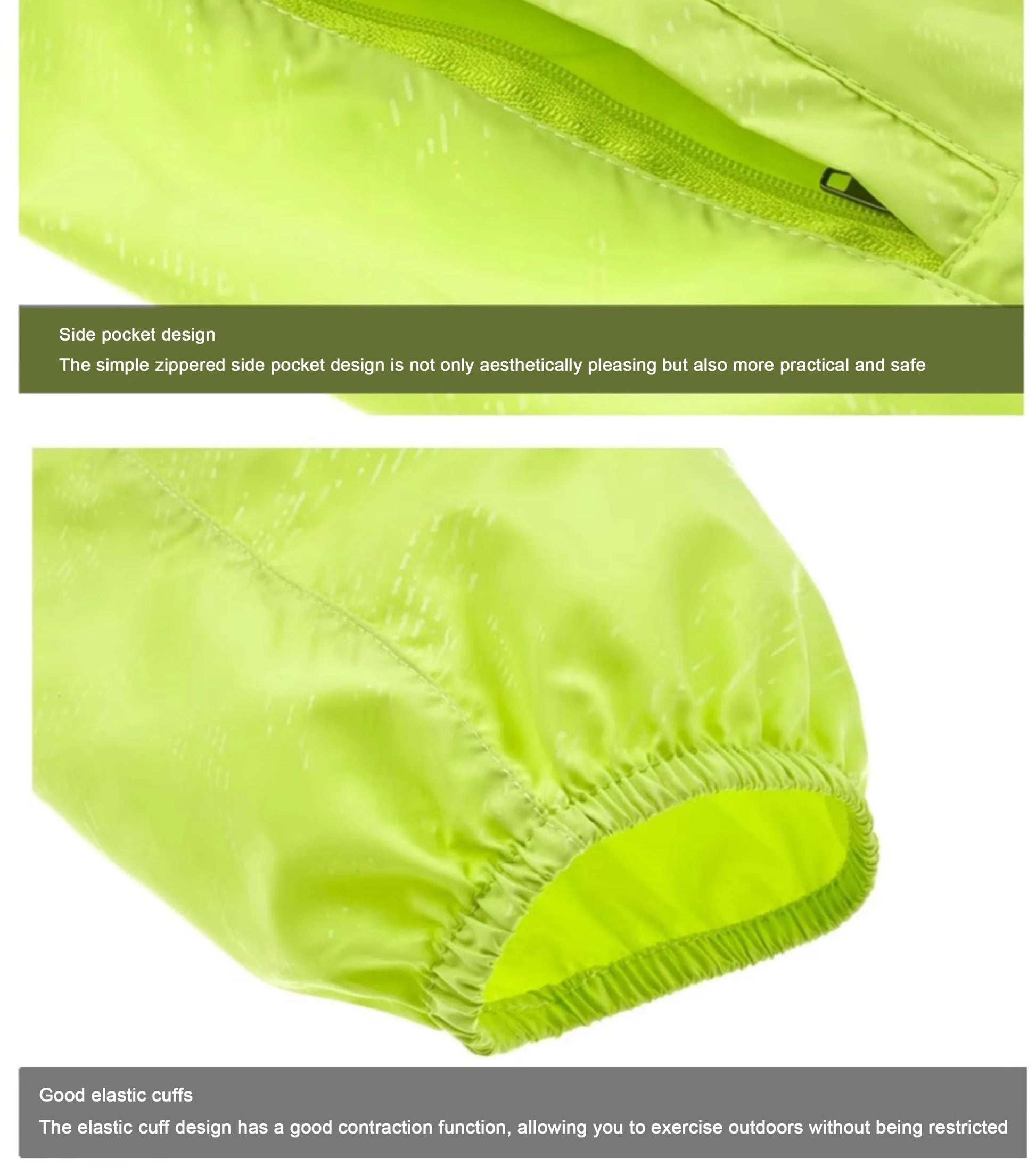 Hooded UV Waterproof Nylon Golf Jacket Unisex Foldable