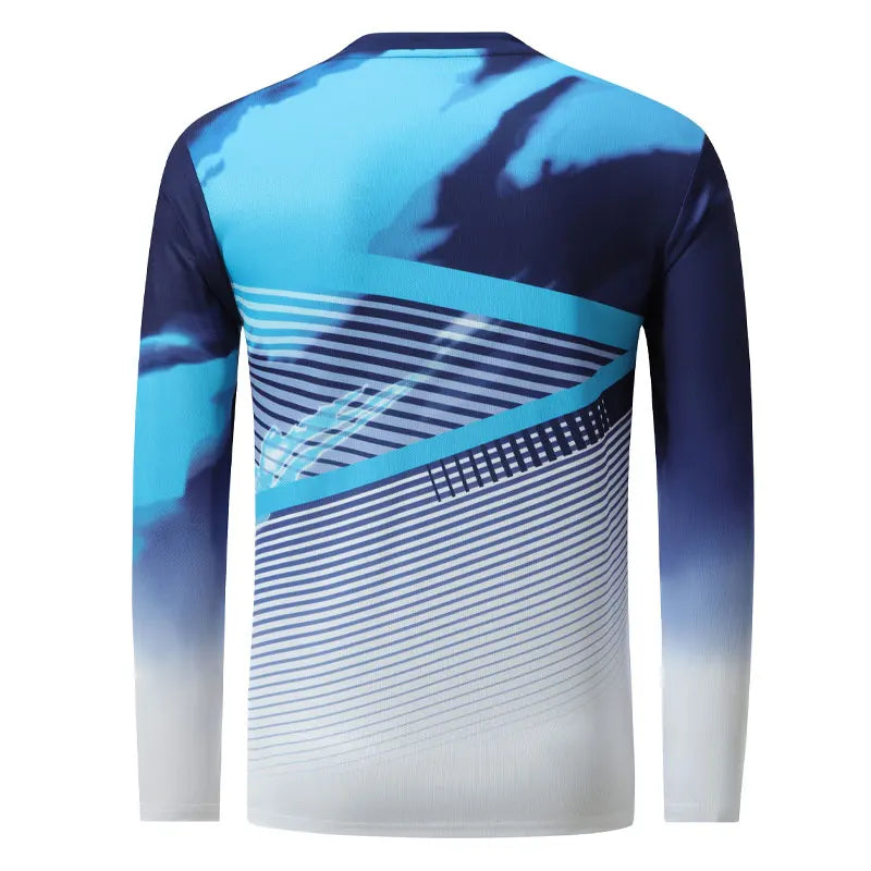 2023 New Style Print Badminton Shirts Men Sport Training Quick-dry Wicking Long Sleeve Casual Tennis Ping Pong Volleyball Tee - Buy online at  Vibe In Cart.