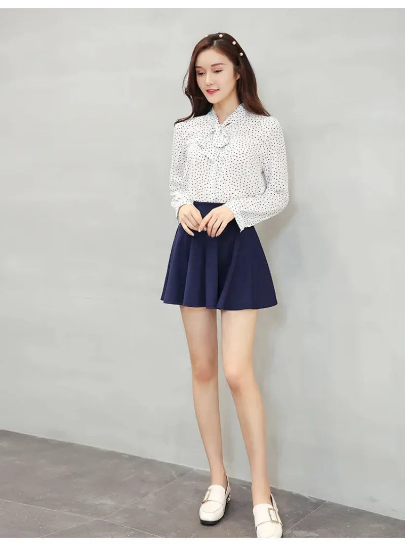 Women's Mini Pleated Flared Skirt Loose Fit Plus Size 4XL Acetate Cotton