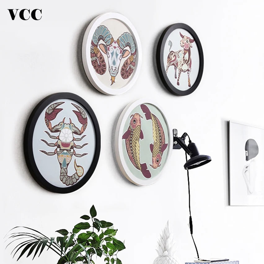 Round Wooden Picture Frames Creative Gift DIY Wall Hanging Wood Picture Holder Wall Mounted Photo Frame Round Home Decoration - Buy online at  Vibe In Cart.