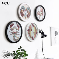 Round Wooden Picture Frames Creative Gift DIY Wall Hanging Wood Picture Holder Wall Mounted Photo Frame Round Home Decoration - Buy online at  Vibe In Cart.