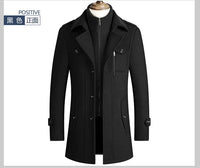 2025 new winter men's woolen coat, men's brand jacket, middle-aged double-shoulder long woolen windbreaker coat in European size - Buy online at  Vibe In Cart.