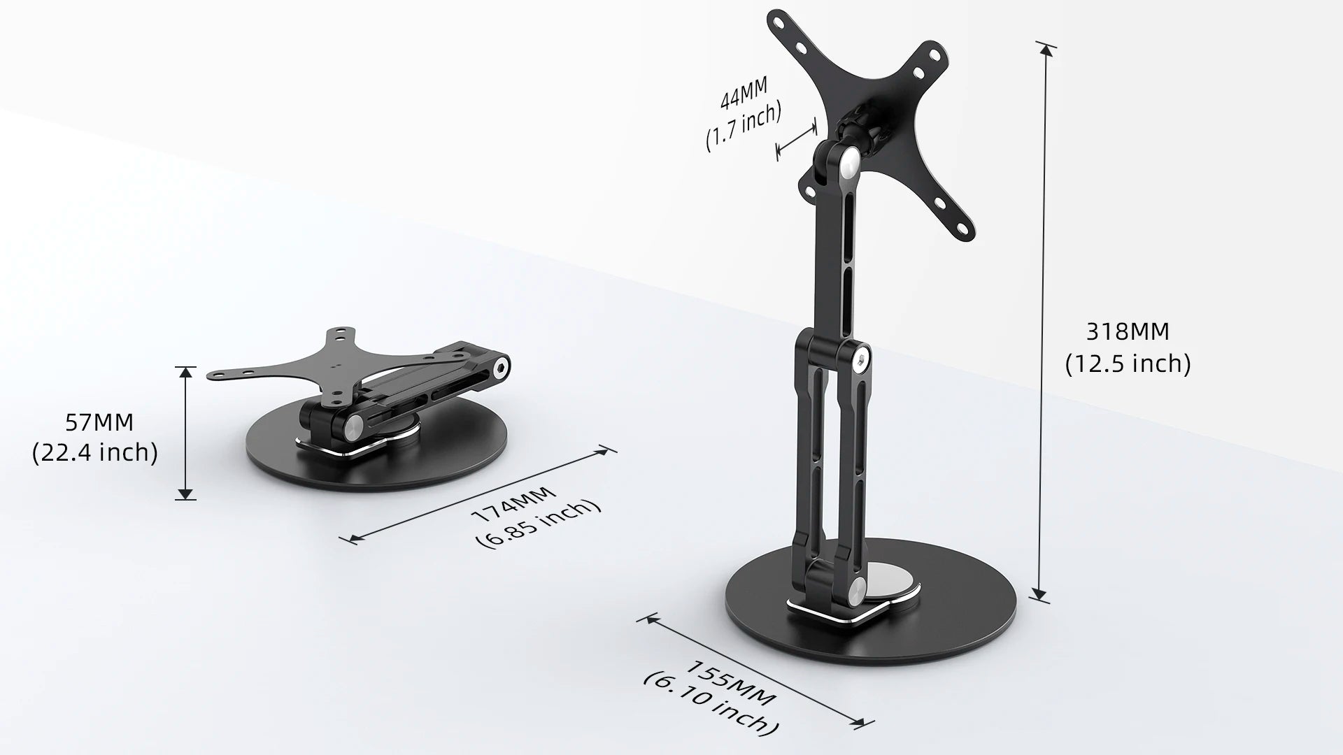 Adjustable VESA Mount Monitor Stand for 12-22 Inch Screens with 360 Degree Rotation
