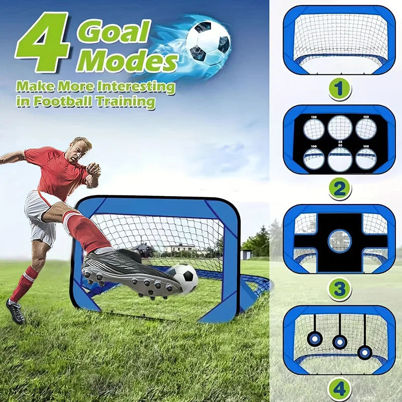 4 Modes Pop Up Soccer Goal Net 4 in 1 Foldable Football Goal Indoor Outdoor for Improving Passing and Shooting Accuracy - Buy online at  Vibe In Cart.