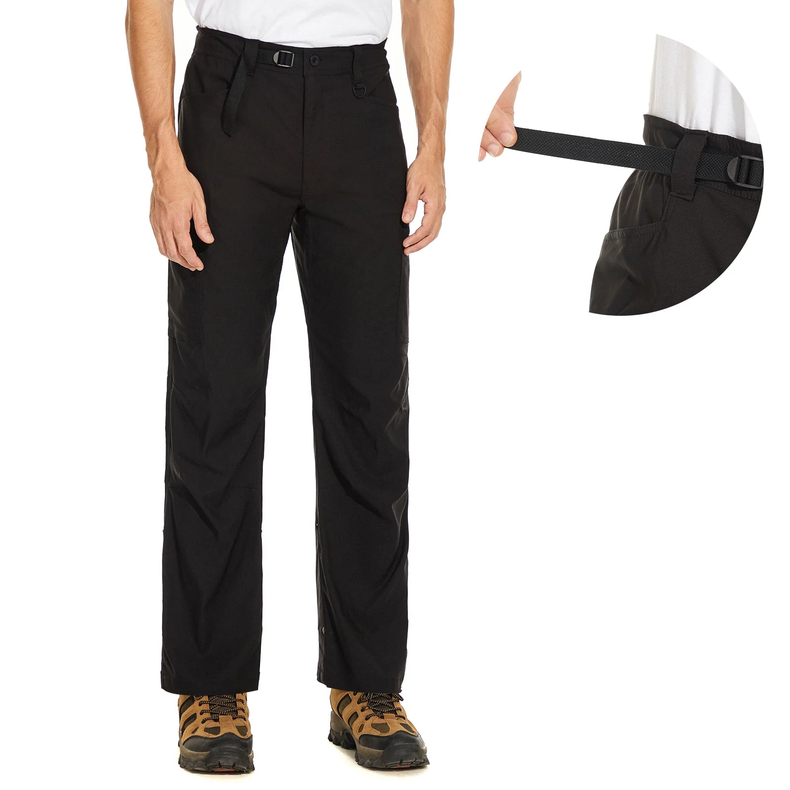Lightbare Men's Stretch Hiking Golf Cargo Pants UPF 50+ Cropped with Roll-Up Leg Snaps Water Resistant Straight Fit - Buy online at  Vibe In Cart.