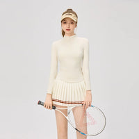 Women's Long Sleeve Athletic Shirts with Zipper Collar