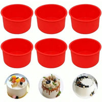 6 Pieces Silicone Cake Baking Mold 4 Inch Tray Round Mold Non-stick Bakeware Reusable Cake Pan Baking Tool Easy To Clean - Buy online at  Vibe In Cart.