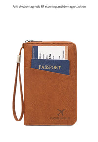 RFID Blocking Polyurethane Passport Holder with Zipper