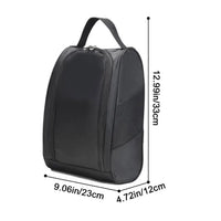 Black Oxford Cloth Portable Golf Shoe Bag, 23x12x33 cm