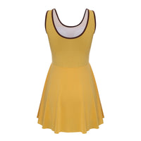 Sporty Style Girl Dress Children's Sleeveless Letter Print Sports Golf Tennis Workout Athletic Dress with Removable Chest Pads