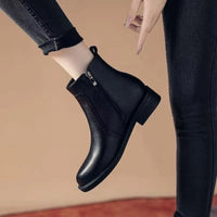 2025 Autumn and Winter New Fashion Women's Ankle Boots, Side Zipper Low Heel, Versatile and Slimming Ankle Boots - Buy online at  Vibe In Cart.