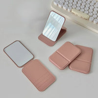Desktop Makeup Mirror Solid Color PU Leather Simple Portable Handheld Makeup Mirror Foldable Student Compact Cute Pocket Mirror - Buy online at  Vibe In Cart.