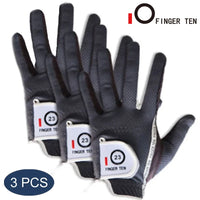 Men's Performance Mesh Golf Gloves 6 Pack in Black, Gray, Green