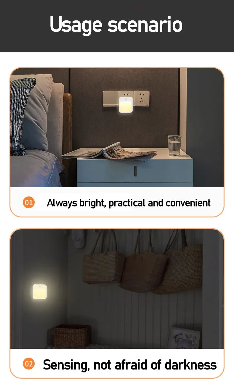 Motion Sensor LED Night Lights EU Plug Dimmable Cabinet Light for Baby Bedside Bedroom Corridor Wireless Night Lamp Lighting - Buy online at  Vibe In Cart.