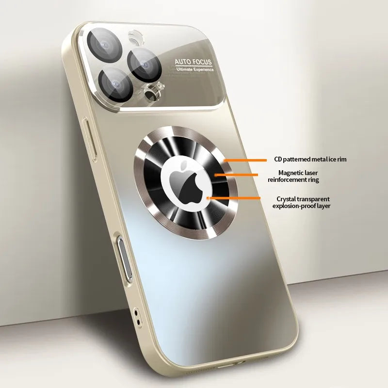 Matte Metallic Protective Phone Case with Magnetic and Camera Protection