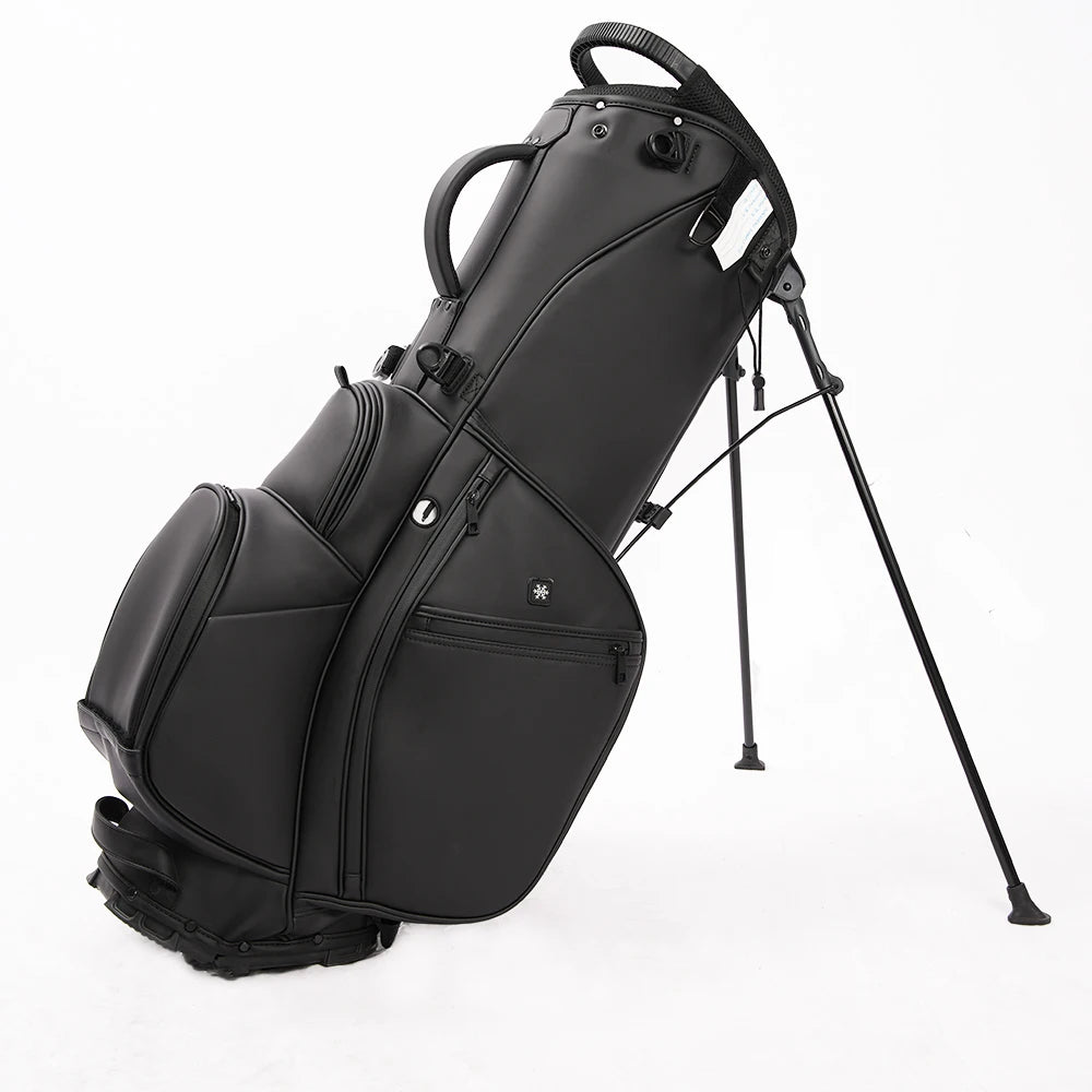 Golf Stand Bag 514 Way Waterproof PU Leather Polyester Black Gray