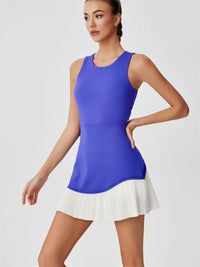 Women One-piece Tennis Dress Summer Black Contrast Pleated Anti Light Speed Dry Sports Dresses Hollowed Out Back Yoga Clothes - Buy online at  Vibe In Cart.