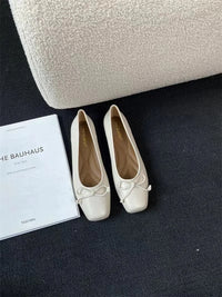 Women's Square Toe Slip-On Ballet Flats with PU Upper