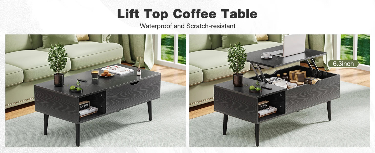 JHK Lift Top Coffee Tables For Living Room 39.37"x19.7" Desk Tea Wood Dining Tables Adjustable Storage Shelf Easy Lift Or Lower - Buy online at  Vibe In Cart.