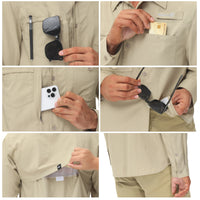 Summer Men's UPF 50+ Casual Long Sleeve Fishing Shirts, Lightweight Tactical Button Down Shirt with Breathable Back Mesh - Buy online at  Vibe In Cart.